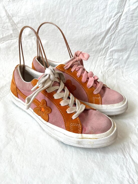 Converse Shoes - Converse Golf le Fleur sneakers low top shoes Pink Orange suede womens 7.5